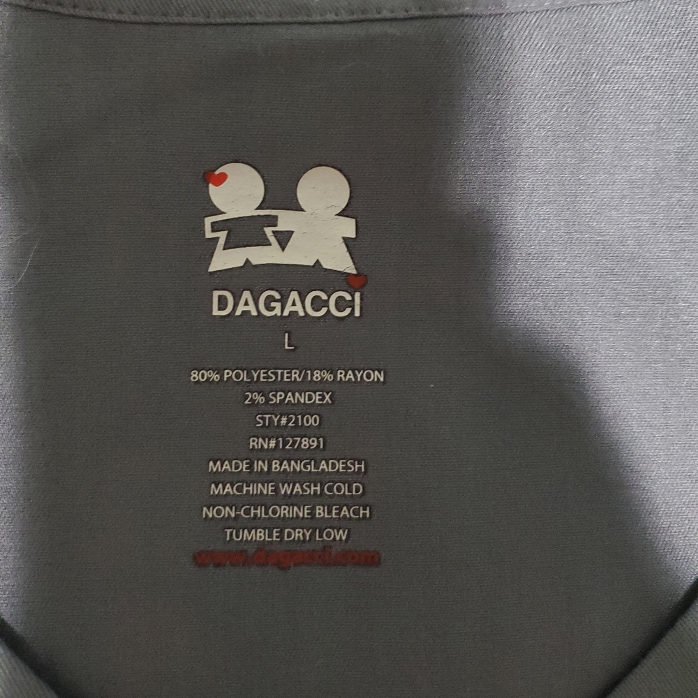 Dagacci scrub sets size large gray, maroon & black
